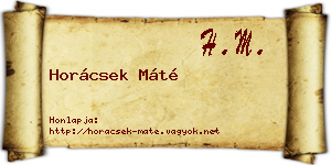 Horácsek Máté névjegykártya